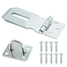 SZXMDKH Door Padlock Hasp, 3 Inch Stainless Steel Hasp and Staple Shed Lock Latch Heavy Duty Gate Security for Window Cabinet Pet Cage Crate,Silver