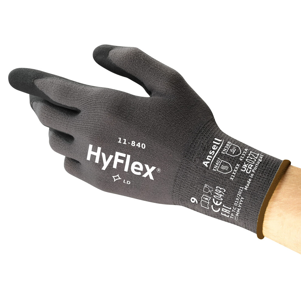 Photos - Surveillance Camera Ansell HyFlex 11-840 Professional Work Gloves, Abrasion Resistant Nitrile Coatin 