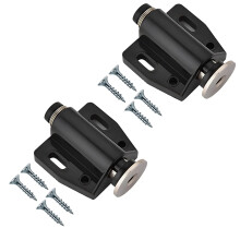 TERF Push to Open Door Catch Black Single Magnetic Pressure Touch Release Catches Latch for Open and Close The Door with a Single Push including