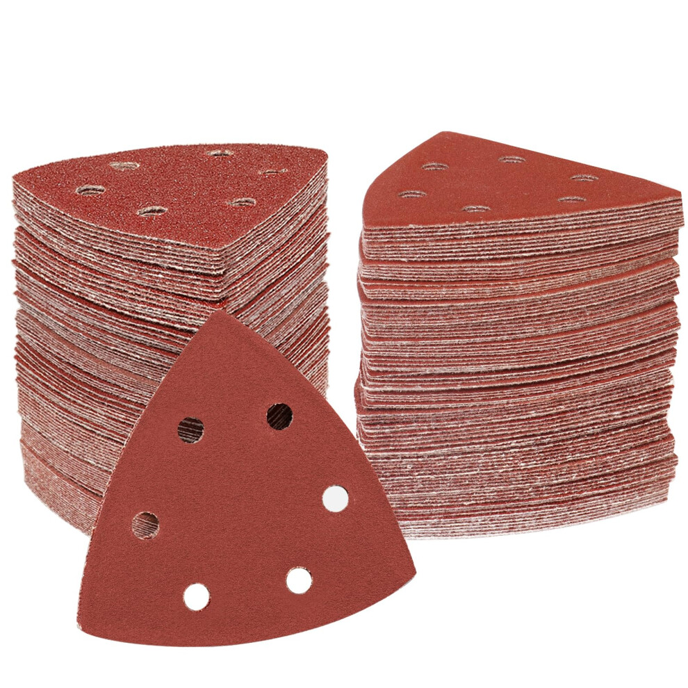 Photos - Power Tool Accessory STEBRUAM Delta-Triangle Sanding Sheets,Sanding discs 65 Pieces Detail Sander Pads 6 Holes Triangle Sandpaper 100 Grits Trian