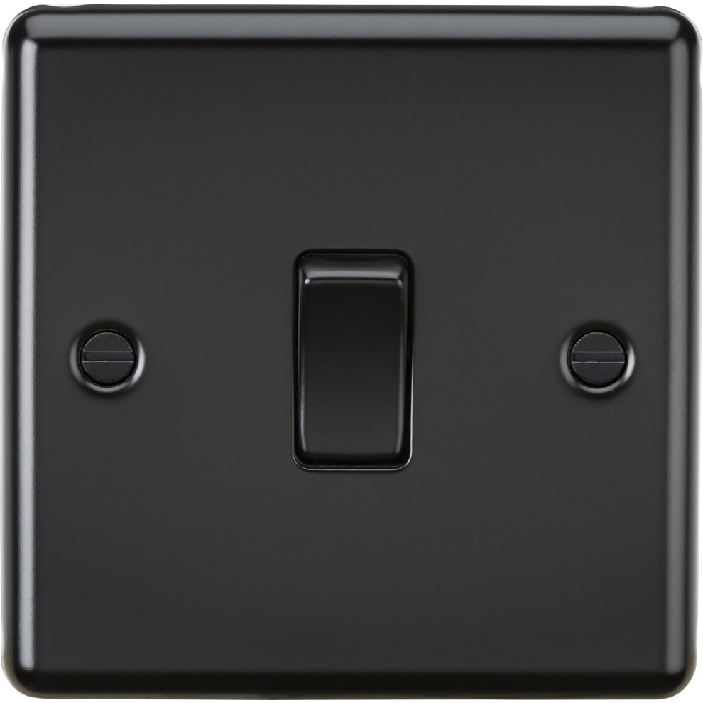 Knightsbridge 10Ax 1G 2 Way Plate Switch - Matt Black 86943376