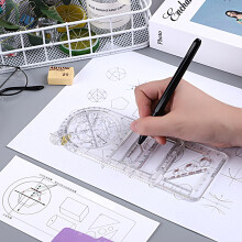 Kreatív művészi geometriai vonalzók rajzeszközök mérőeszköz tervezet sablon átlátszó anyag nem mérgező műanyag tömör geometriai