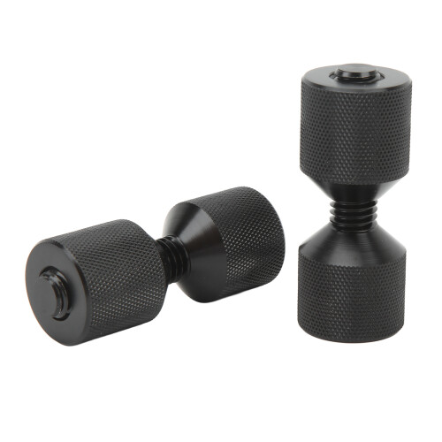 Black Aluminium 2 Hole Connector Pins Set 2