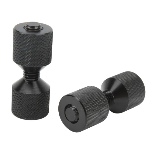 Black Aluminium 2 Hole Connector Pins Set 1