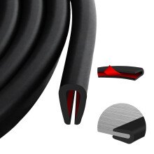 Rubber Edging Trim Self Adhesive U Shaped Rubber Sealing Strip Black Car Door Edge Protector Strip for Door Trim, Windows, Metal Panels, Glass Panels