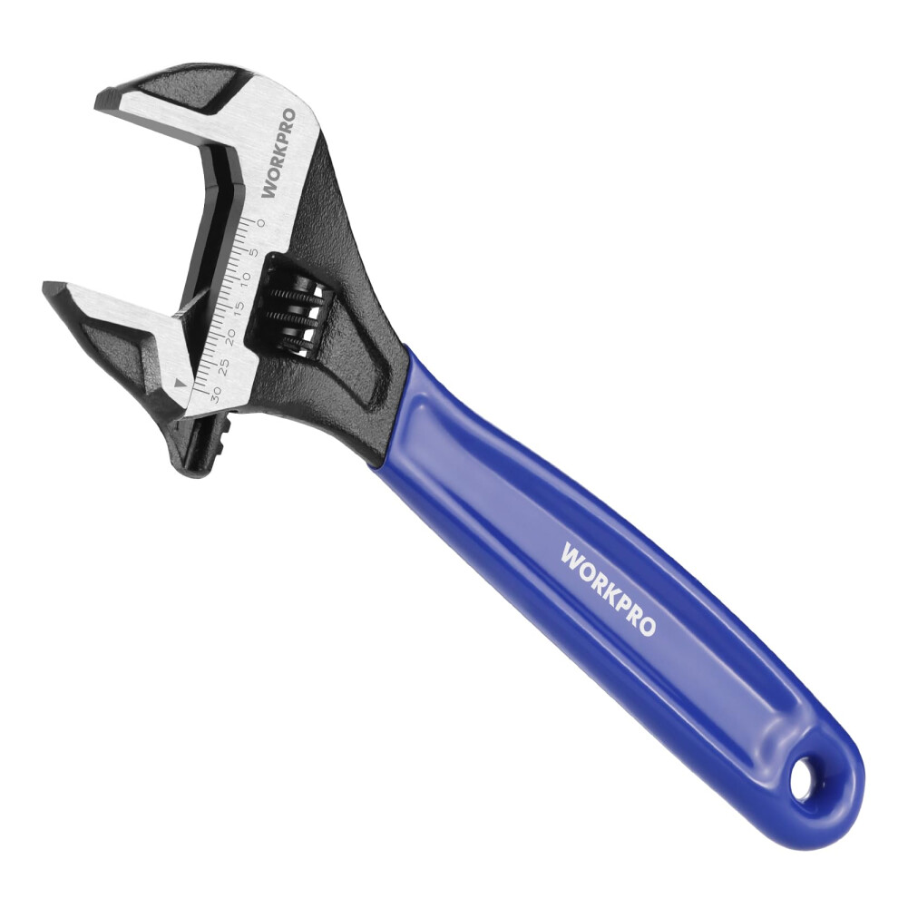 Workpro 200 Mm Wide Mouth Adjustable Wrench, Metric Adjustable Spanner With Bi-Material Soft Grip 5051226558788