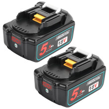 Powarobor 2 Pack 18V 5.5Ah BL1850B Compatible with Makita 5500mAh With LED Indicator Lithium Ion Replacement Cordless Battery BL1830 BL1830B BL1840 B