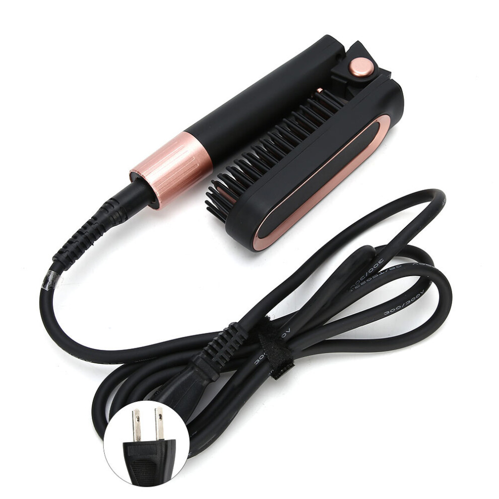 Heat Protecting Hair Straightener Brush Comb Integrated Design With Ceramic Coated Teeth And Anti Scalding Surface, Fast Heating Ionic Technology For