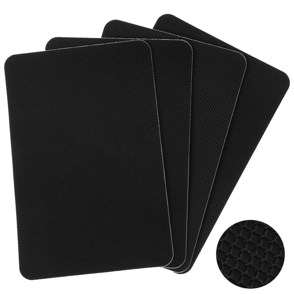 4Pcs Enhanced Cuttable Rubber Grip Tape Ultra-Thin Strong Adhesive Non-Slip Sheets For Safer Handles & Surfaces Waterproof Soundproof Anti Vibration 88508283