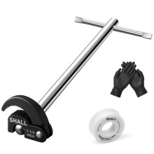 Shall 11'' Basin Wrench, Adjustable Sink Wrench, Full Polished Tap Nut Spanner with 3/8'' to 1-1/4'' Jaw Capacity for Hard to Reach Spaces