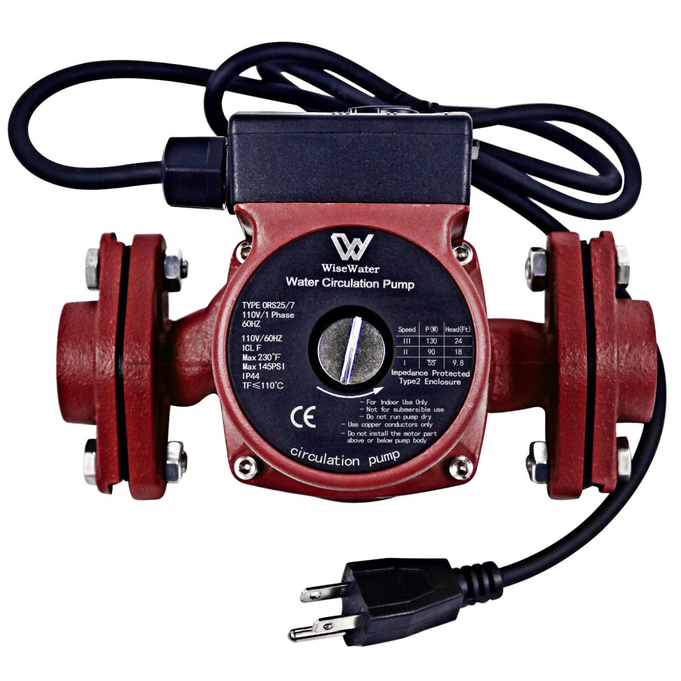 110V 130W Hot Water Recirculating Pump, Threespeed 1 Inch Npt Flange Circulator For Boiler And Radiant Heating 9044945424010