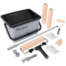 ROLLINGDOG 12 Inch Paint Roller Set – Adjustable 9-12" Frame, Microfiber Sleeves, 4" Mini Roller Kit & Extension Pole