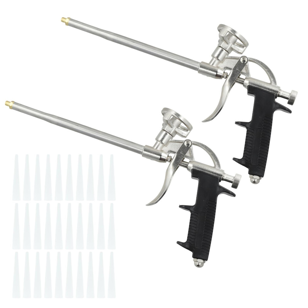 Foam Gun, 2 Pack Expanding Foam Gun With 30 Nozzles, Spray Foam Gun, Pu Foaming Gun, Insulating Applicator For Caulking, Filling, And Sealing 5051226631320