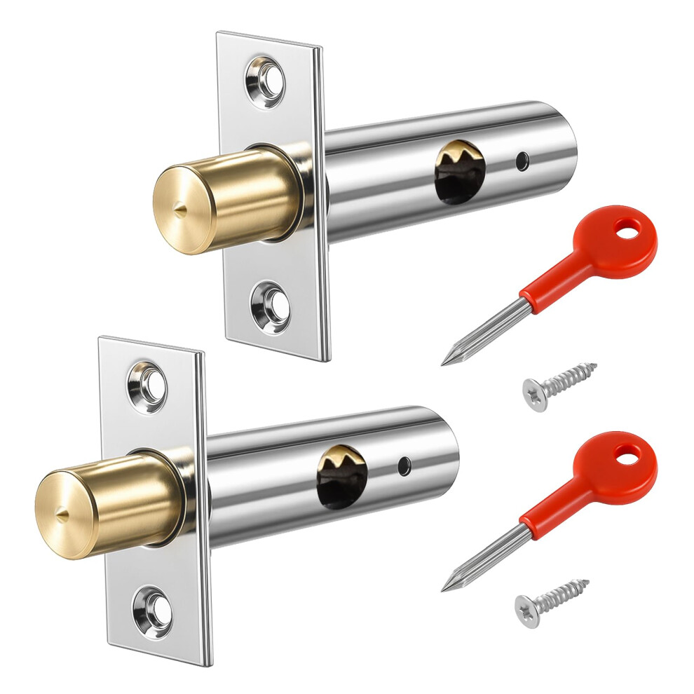 2 Pack Mortice Door Latch, Internal Door Bolts Doors Catch Internal Doors Lock With 2 Star Keys For Doors And Windows 5051226593123