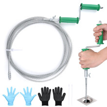 Vandicka Flexible Drain Auger Plumbing Snake 16.4 FT (5 M) & Waste Pipe Unblocker Tool for Sink and Toilet, Drain Cleaner & Clog Remover with 6 mm Dr