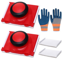 2 Pack Paint Edger & Pad Set,Flat Edger with Nylon Bristles and 2 Replacement Paint Pads–Wall and Ceiling Cutting-In Brush Tool,Red