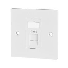 iwillink 1 Port RJ45 Socket Faceplate Wall Plate, Cat6 Single Port Ethernet Cable Networking Socket Box with Keystone Jack, Compatible with Cat5/Cat5