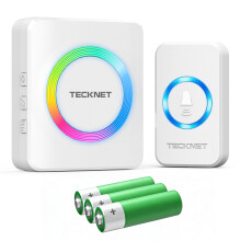 TECKNET Wireless Doorbell, Door Bell Wireless Cordless with Battery Operated, Waterproof IP66 Doorbells Chime, RGB Light Door Bells 1312ft Range, 120