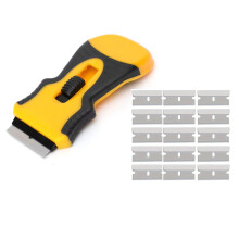 Oven Glass & Hob Cleaning Tool | Multi-Purpose Non-Scratch Cleaner with 15 Spare Replacements | for Cleaning Grease, Paint, Labels, Stickers, Limesca