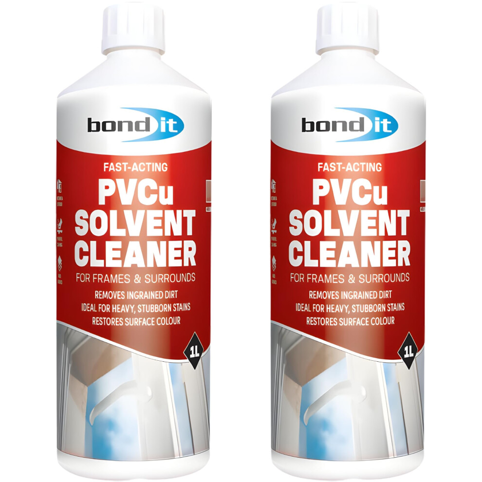 Bond It Pvcu Solvent Cleaner 2 Pack (1L Each) Â Pvc Cleaner For Windows, Doors & Frames Removes Dirt And Restores Surface Colour 5001489968367