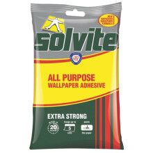 Solvite All Purpose Wallpaper Adhesive,Wallpaper Paste, Mixes in 20 Seconds, Hangs up to 5 Rolls, 1x92 g Sachet