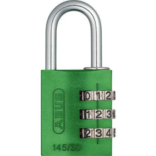 Abus ABUS Combination Lock 145/30 Green - Luggage Lock, Locker Lock and Much More. - Aluminium Padlock - Individually Adjustable Combination Code - ABUS S