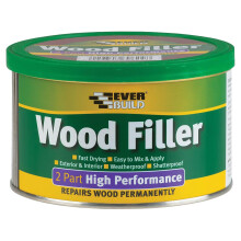 Everbuild 2-Part High Performance Wood Filler – Fast Drying – Weatherproof – Easy to Mix and Apply – Mahogany – 500g