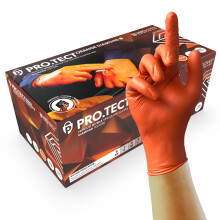 Unigloves PRO.TECT Orange HD GA0054 Nitrile Single Use - Ultra Heavyweight, Multipurpose Powder Free, Silicone Free Disposable Gloves, Box of 100 Glo