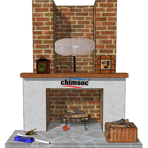 CHIMSOC - Balloon for Chimney - (Small Rectangle - 38cm x 23cm (15" x 9"))