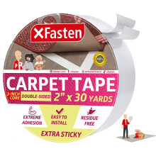 XFasten Super Strong Double Sided Carpet Tape Extra Sticky, 2-inch by 30-Yard, Heavy Duty Double Sides Area Rug to Carpet Gripper Tape
