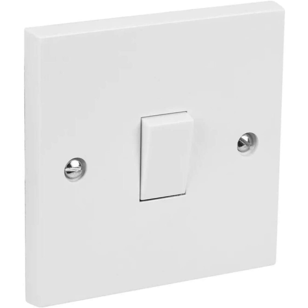 Photos - Other Electrical Equipment Invero 1 Gang 2 Way Electric Wall Light Switch White Rocker Standard Square 10 Amp