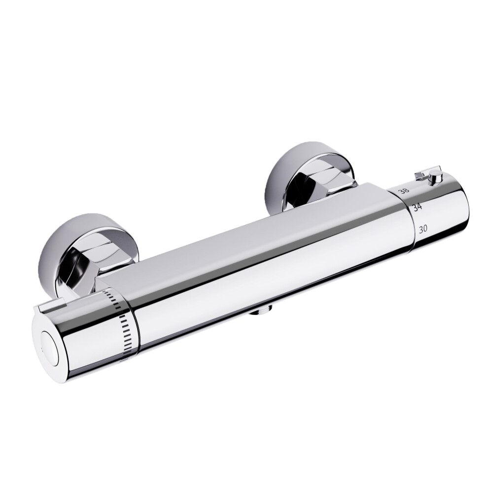 Morado Thermostatic Shower Mixer,Wall Mounted Shower Mixer Bar,Shower Mixer Tap With Anti-Scald Control Valve, Chrome, Solid Brass 8479905885654