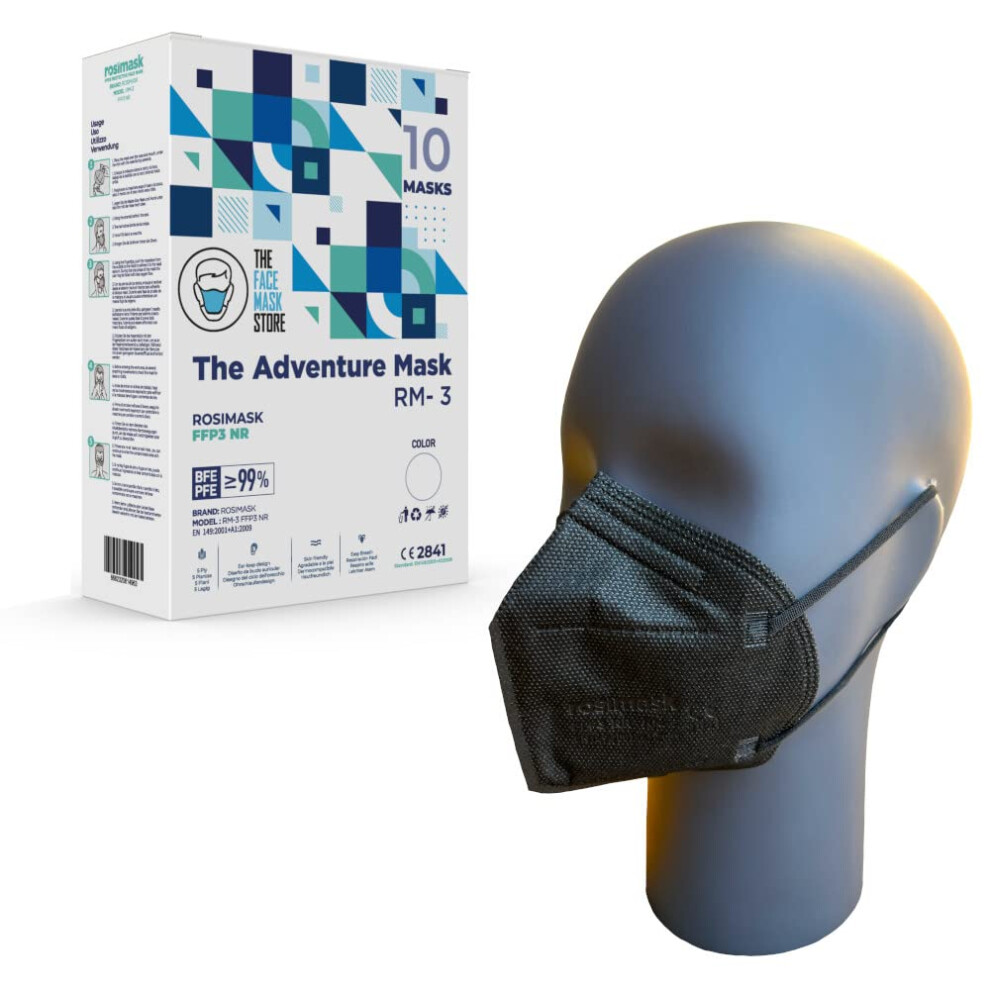 The Adventure Face Mask Ffp3 Face Masks With Ear Loops, Uk Certified Face Mask, Safety Mask, 5 Layer Ffp3 Mask, Ce Certified Dust Mask, Ppe Mask, Box 5004843262835