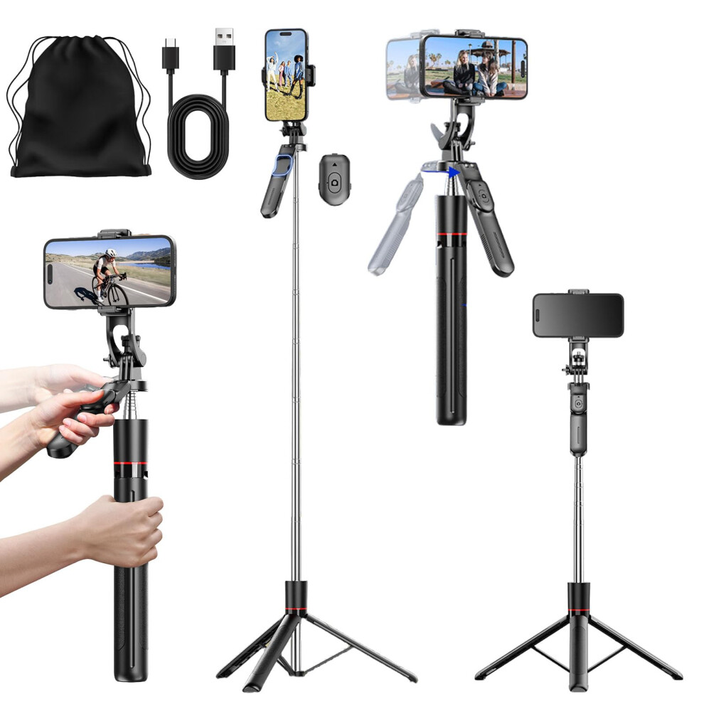 Gimbal Stabilizer With Remote Control, 4In1 Phone Tripod, 360 Rotation, Antishake Selfie Stick 9455672901222
