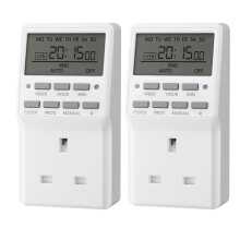 HBN 7 Day Digital Timer with Countdown Setting,Heavy Duty Electrical Socket Plug,20 ON/Off Weekly Settings for Lamp Light,24 Hours Programmable Outle