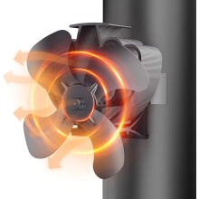 Drcokars Stove Fan, Log Burner Fan, Magnetic Chimney Fan Silent, 4 Blade Heat Powered Wood Burner Fans for Wood, Fireplace, Log Burners, Eco-Friendly,