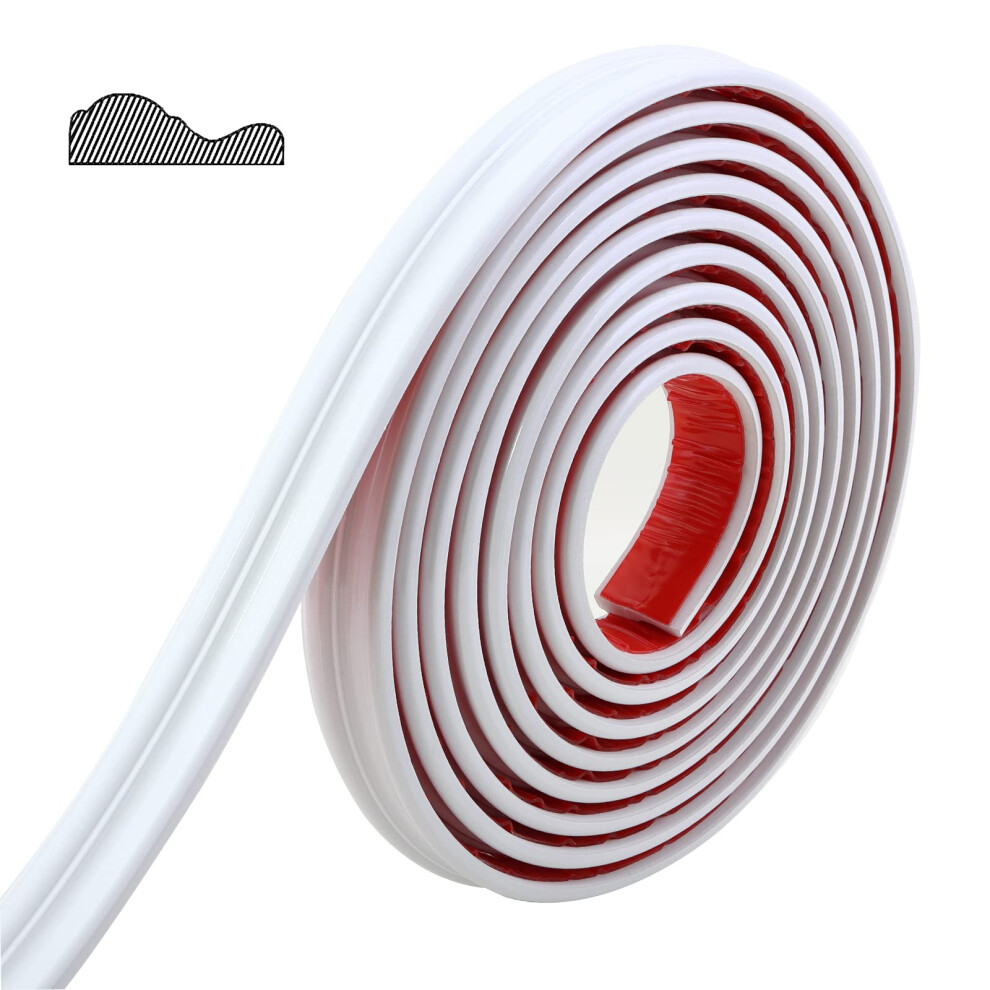 Wall Molding Trim & Chair Rail | Peel And Stick Self-Adhesive Panel Moulding | Diy Home Decor On The Cabinet Door Mirror Frame, 5M X 32Mm White 17039734