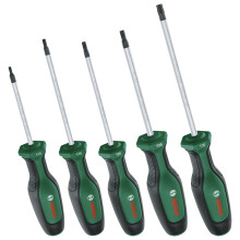 Bosch Screwdriver Set TX 5-Piece (5X High-Performance Screwdrivers for DIY; S2 Steel; Softgrip; Magnetic Tip)