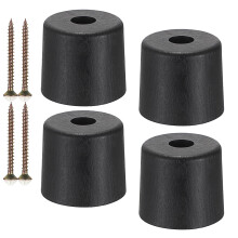 SUMNACON 4 Pcs Plastic 5cm Funiture Legs Round Tapered Couch Feet, Black Sofa Legs Replacement Table Feet Cabinet Supporting Feet with Screw-in Screw
