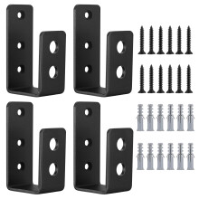 4 x Barricade Clamp U Brackets - Home/Shed/Garage Door Reinforcement Fits 2 x 4 Lumber, Set of 4 with Screws