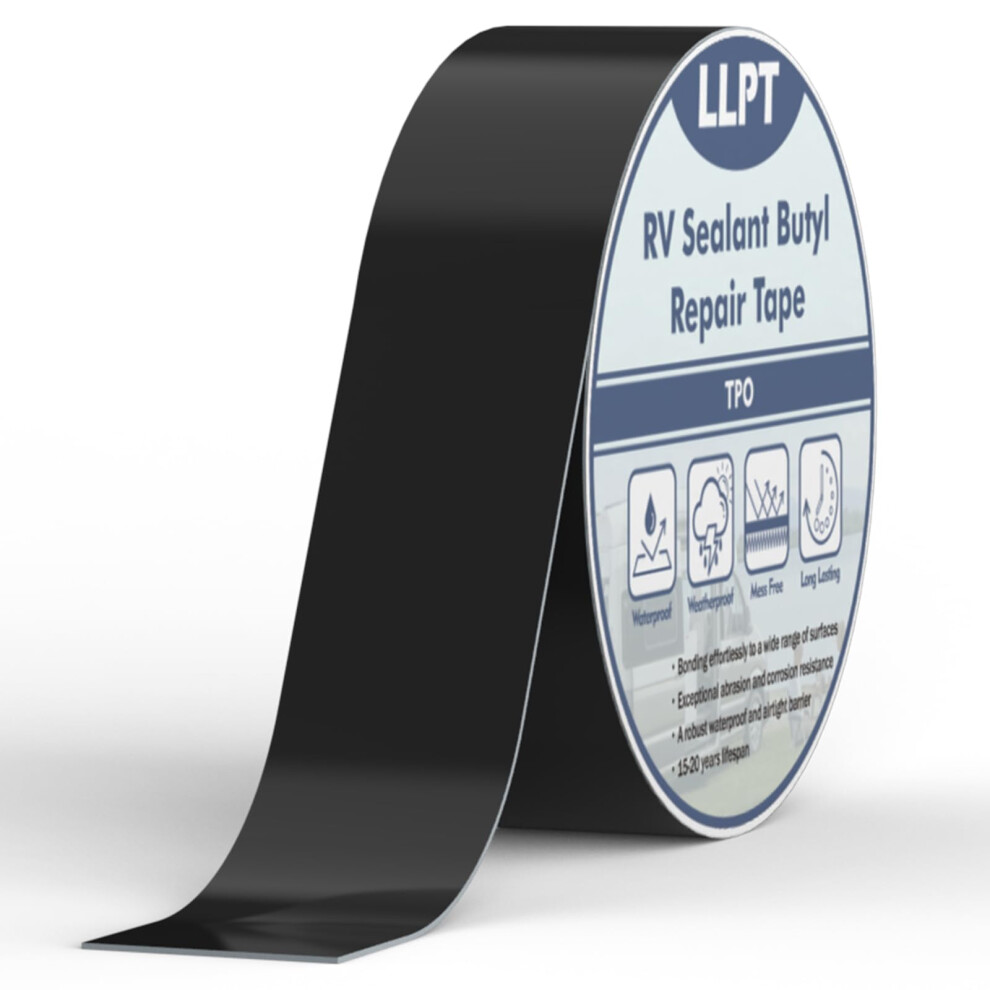 Llpt Butyl Tape | Roof Sealant | Black | Uv Stable Rv Sealant Repair Tape | Extreme Durable Waterproof Airtight | For Window Rv Repair Boat Trailer M 34290453