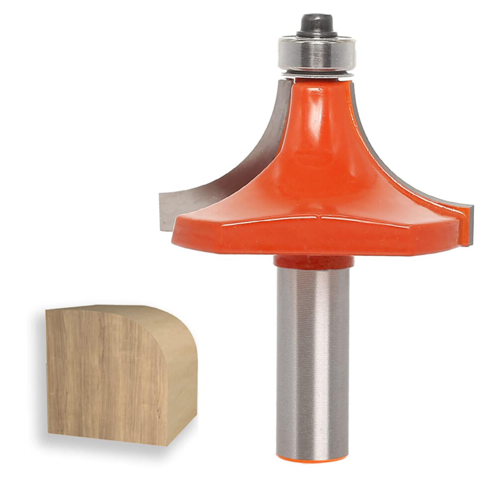 Sinoprotools Round Over Router Bit - 1/2 Inch Shank, 1-Inch Radius, Carbide Tipped Edge Forming For Woodworking 00000092806504
