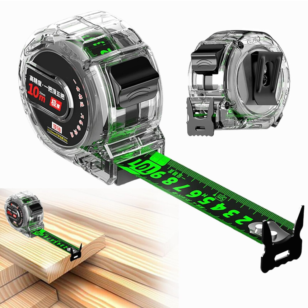 Stainless Steel Tape Measure With Fluorescent 10M*25Mm Waterproof Tape Measure, Thicken Ruler Tape With Rust And Corrosion Resistant Stainless Steel 92208834