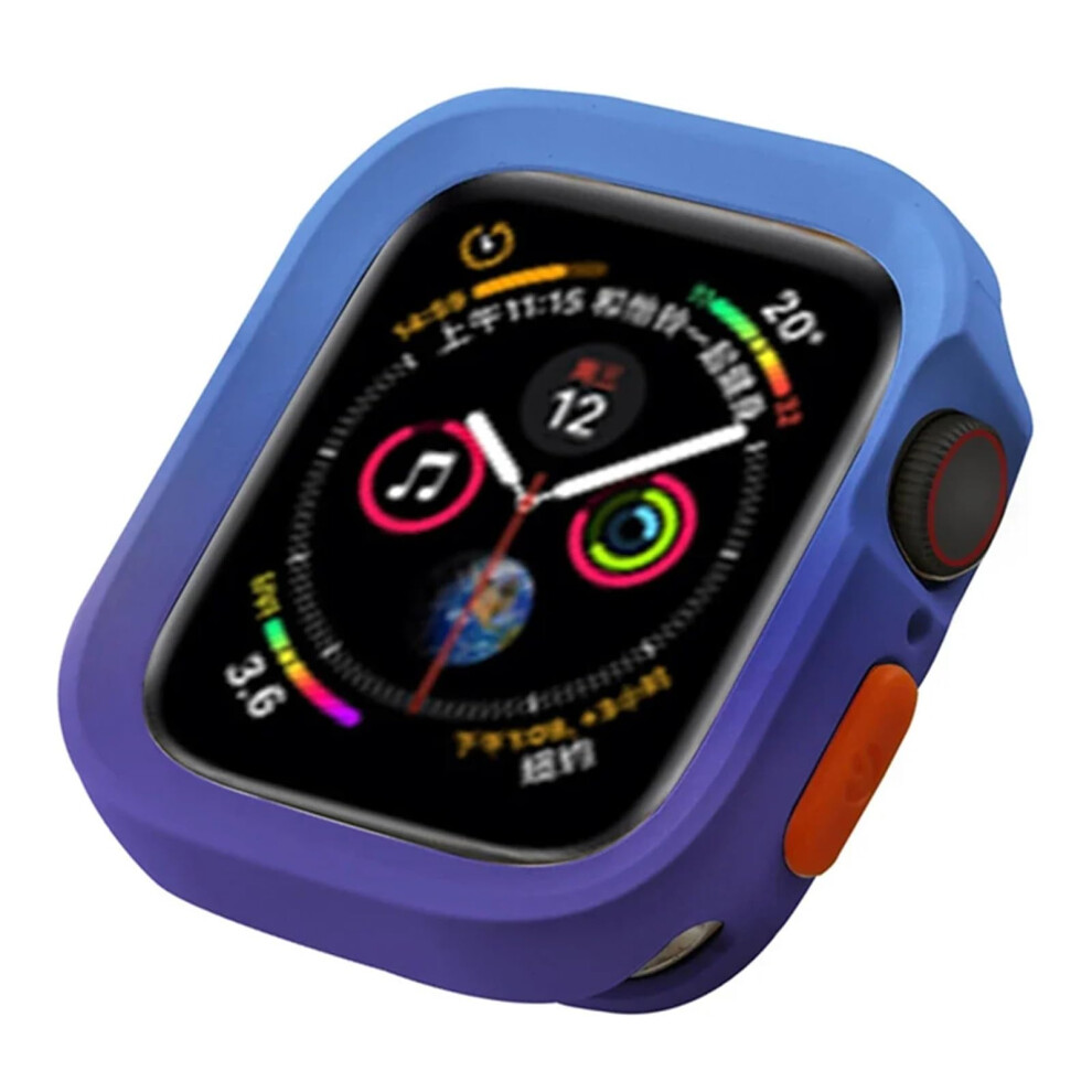 Blue Purple Shockproof Scratchresistant Bumper Protective Cover For Apple Watch 45Mm Blue,Purple 9455672901468