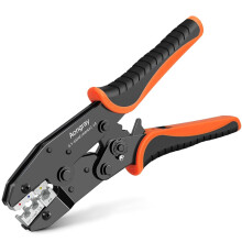 Insulated Wire Terminal Crimping Tool, Aongray 0.5-1.5/1.5-2.5/4-6mm²(A.W.G. 22-10) Ratchet Crimping Tool - Electrical Cable Lug Crimp Plier for Elec