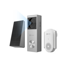 EZVIZ 2K Solar Doorbell Camera with Chime and Solar Panel, No Monthly Fee, 8GB L