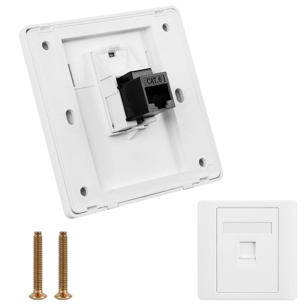 Offcup Cat6 Gigabit Network Socket, Single Port Rj45 Wall Sockets, Cat6 Ethernet Faceplate With Keystone Jack Modular For Ethernet Cable Installation 5005897651361