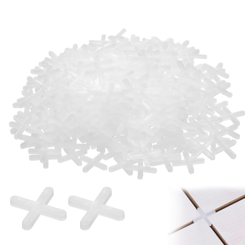 Tile Spacers, 200Pcs 3Mm Plastic Cross Shaped Gasket Spacers Tiling Tools Ceramic Tile Lnstallation For Fixing Mat Tile Leveling 3894334985372