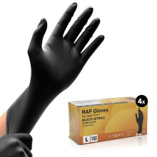 Black Disposable Nitrile Gloves L Pack of 400 Ideal for Mechanics, Car Detailing, Food Handling, Beauty & Household Cleaning Disposable Gloves