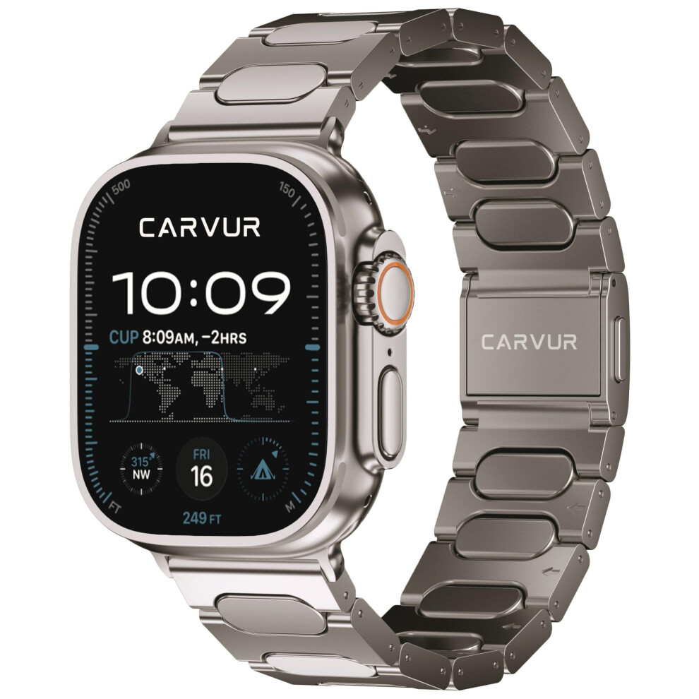 Grade 2 Titanium Band Dlc Scratch Resistant Magnetic Clasp Adjustable Strap For Apple Watch Ultra 49Mm 9174973527947